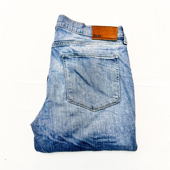 Paige Lennox Light Wash Denim Jeans Slim Straight Jeans Zip Fly Size 32 - Picture 1 of 7